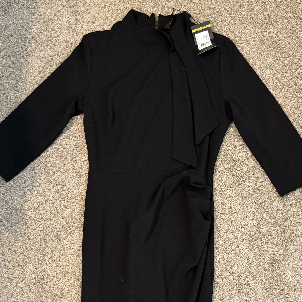 NWT Women's Miusol Retro Half Collar Ruffle 2/3 Sleeve Cocktail Pencil Dress - Picture 5 of 12